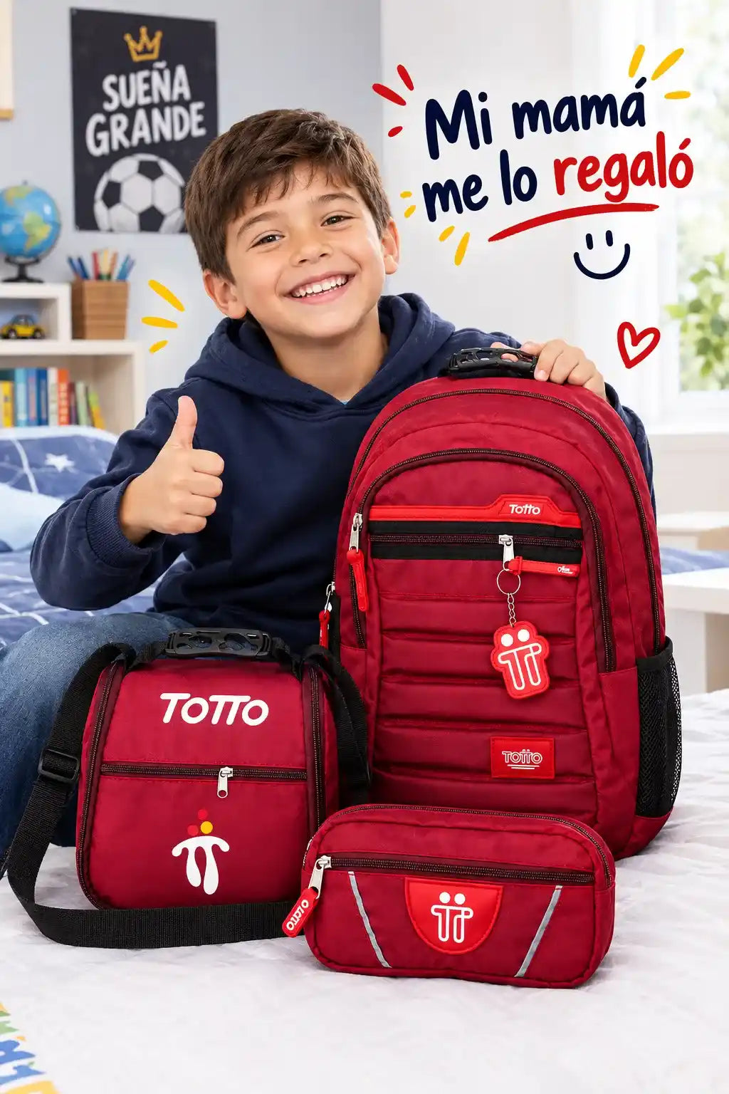 COMBO TOTTO 3X1- MORRAL + CARTERA Y LONCHERA